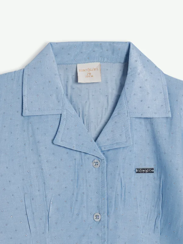 Tiny Girl light blue cotton top