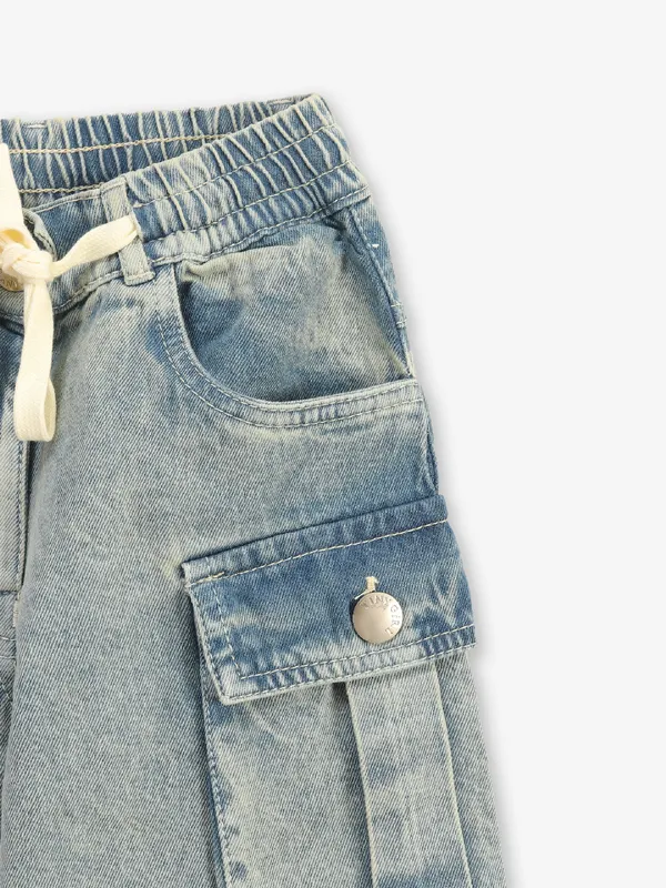 TINY GIRL light blue washed cargo jeans