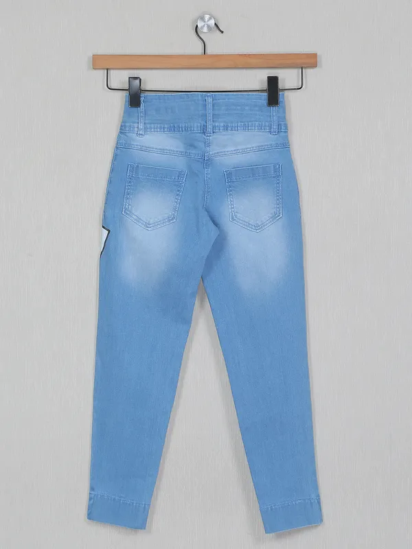 Tiny Girl light blue washed effect jeans for girls