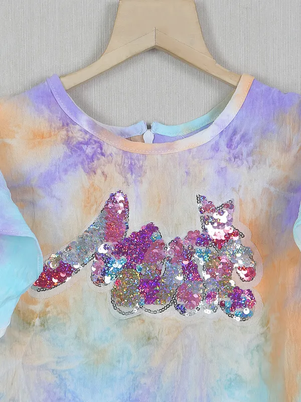 Tiny Girl multi color printed georgette top for little girls