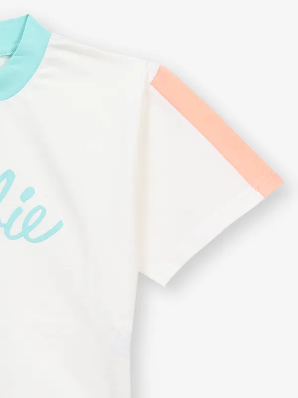 TINY GIRL off white cotton t-shirt for girls