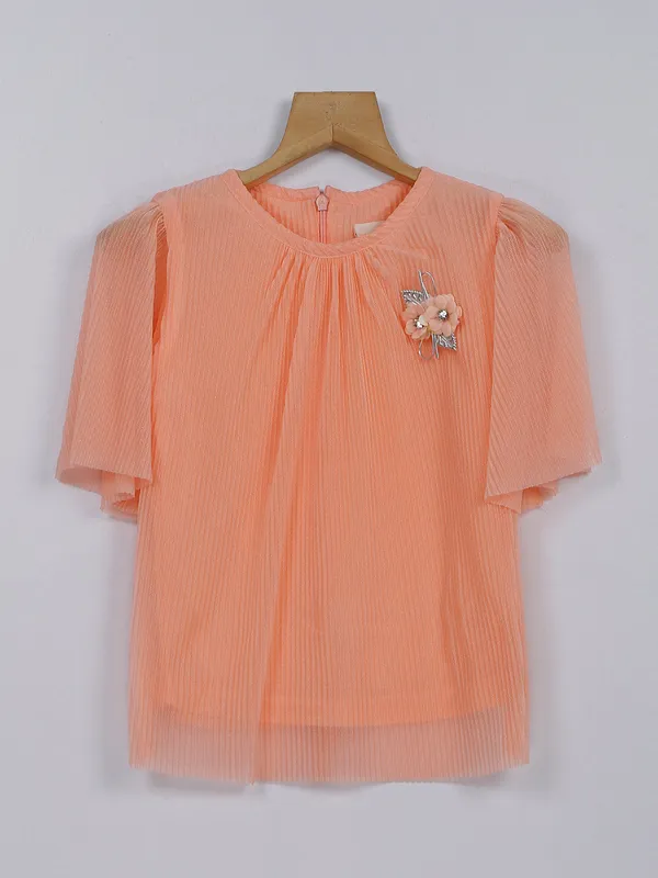 Tiny Girl peach lycra top