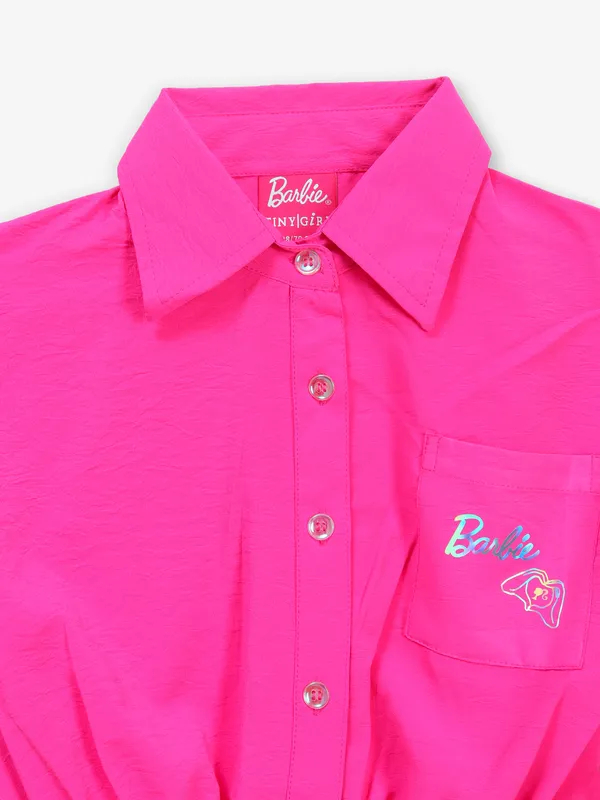 TINY GIRL pink cotton shirt top for girls