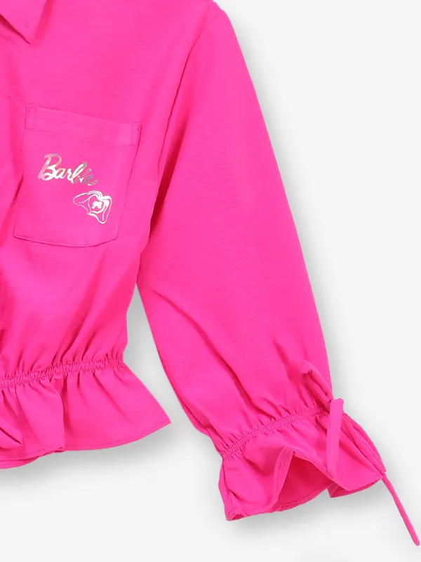 TINY GIRL pink cotton shirt top for girls
