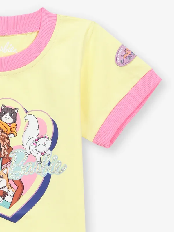 TINY GIRL printed cotton yellow t-shirt