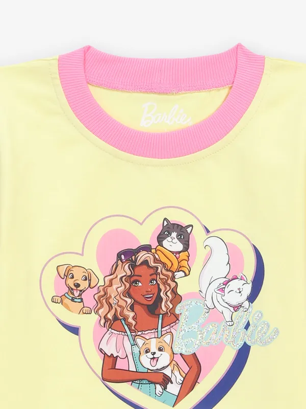 TINY GIRL printed cotton yellow t-shirt