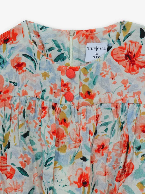 TINY GIRL sky blue cotton printed top