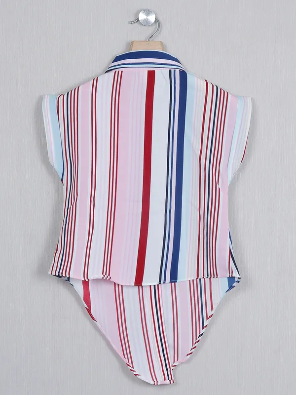 Tiny Girl striped rayon cotton top in white