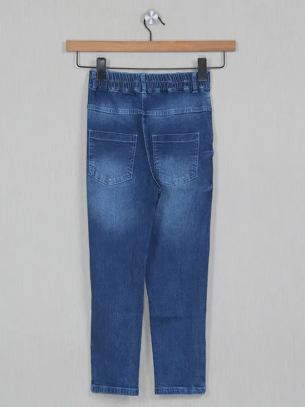 Tiny Girl washed dark blue denim fabric casual jeans
