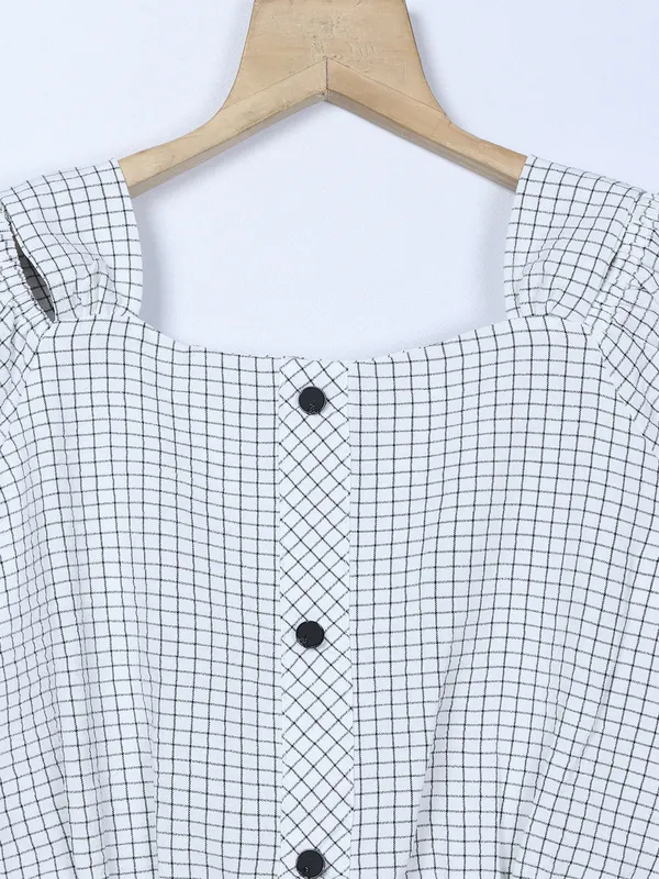 Tiny Girl white checks cotton top