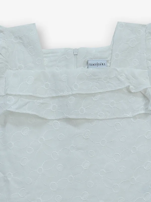 TINY GIRL white cotton top for girls