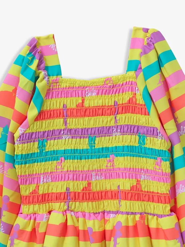 TINY GIRL yellow printed cotton frock