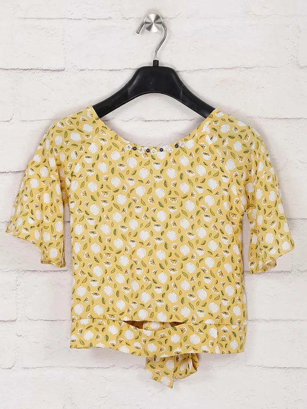 Tiny Girl yellow printed cotton top