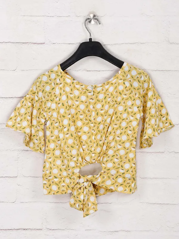 Tiny Girl yellow printed cotton top