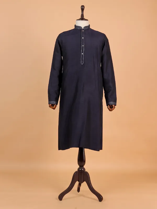 Traditional navy blue waistcoat set for man
