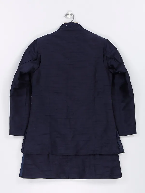 Traditional navy silk waistcoat set