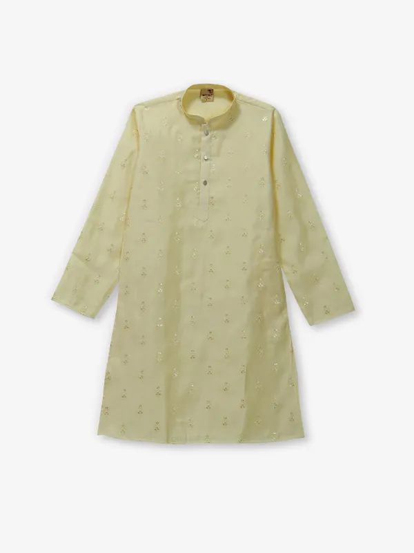 Traditional yellow cotton kurta suit for boys