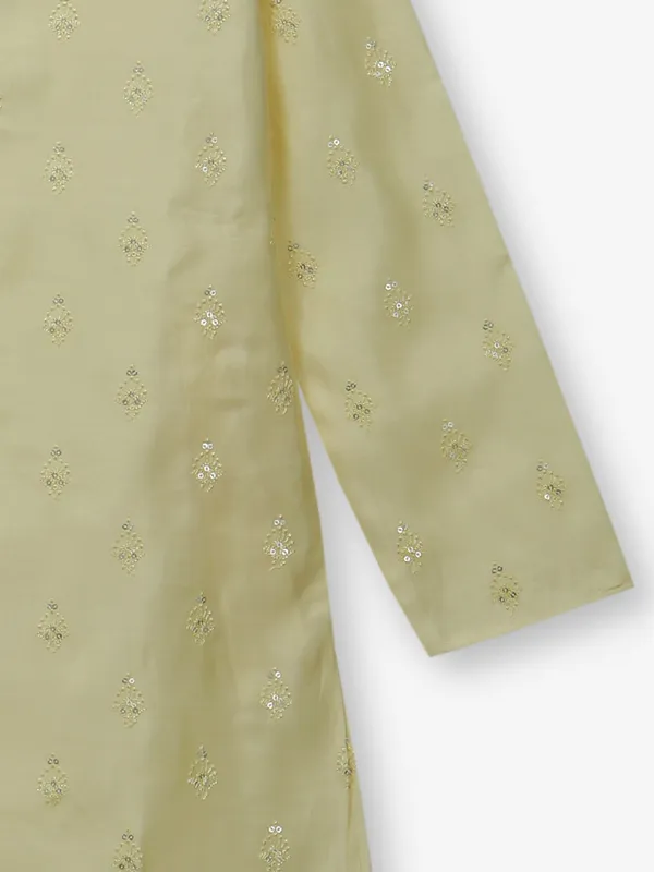 Traditional yellow cotton kurta suit for boys