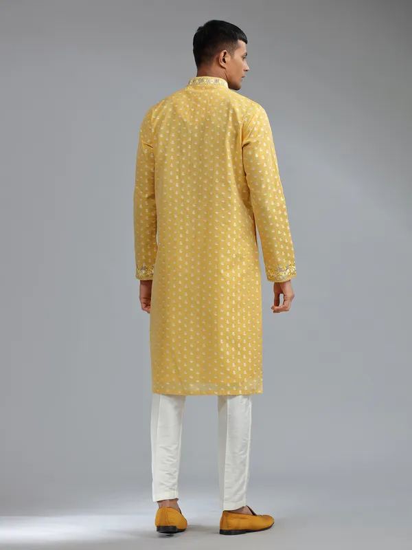 Traditional yellow georgette kurta suit
