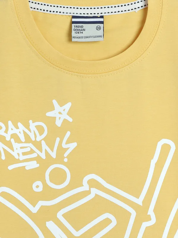 TREND light yellow cotton printed t-shirt