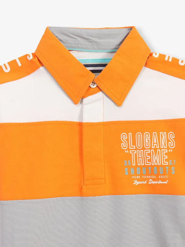 TREND orange cotton polo t-shirt