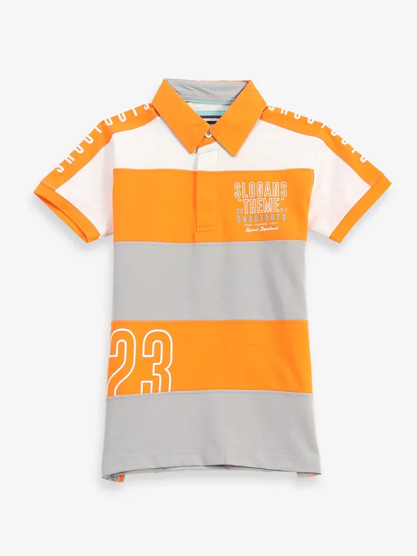 TREND orange cotton polo t-shirt