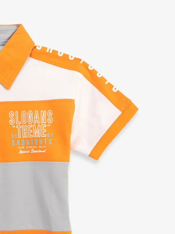 TREND orange cotton polo t-shirt