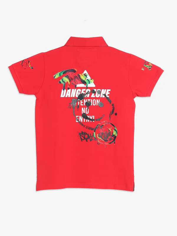 TREND red printed cotton t-shirt