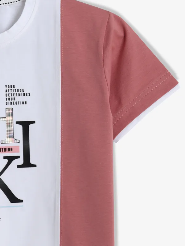 TREND sky blue color block t-shirt