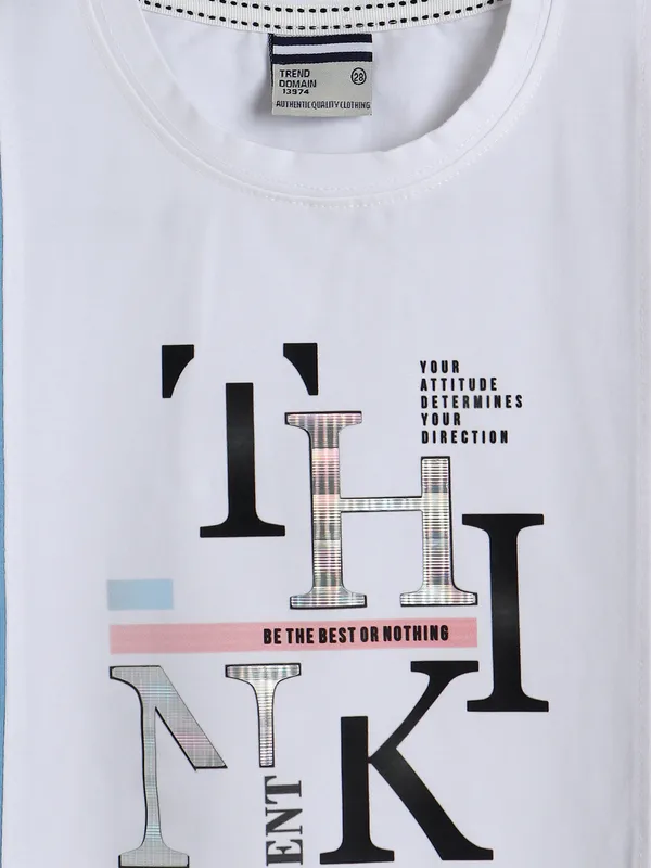 TREND sky blue color block t-shirt