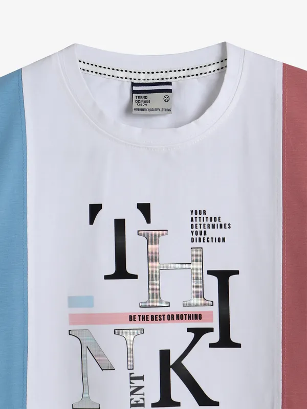 TREND sky blue color block t-shirt