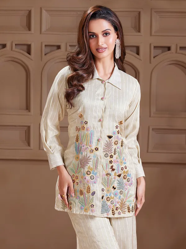 Trendy beige palazzo salwar suit