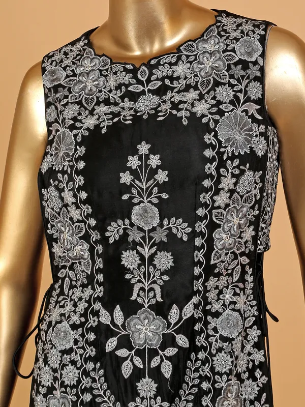 Trendy black georgette palazzo suit