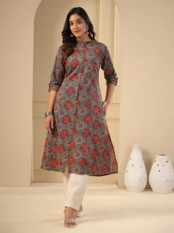 Trendy brown kurti cotton printed kurti