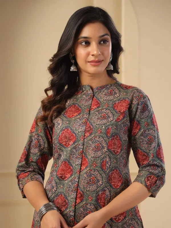 Trendy brown kurti cotton printed kurti