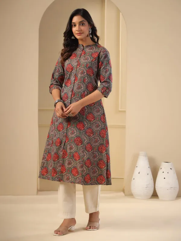 Trendy brown kurti cotton printed kurti