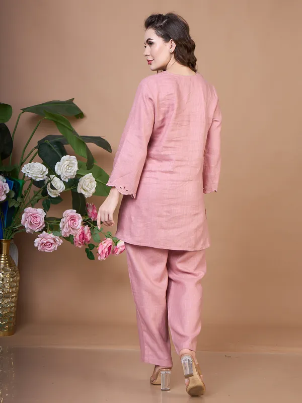 Trendy cotton pink co-ord set
