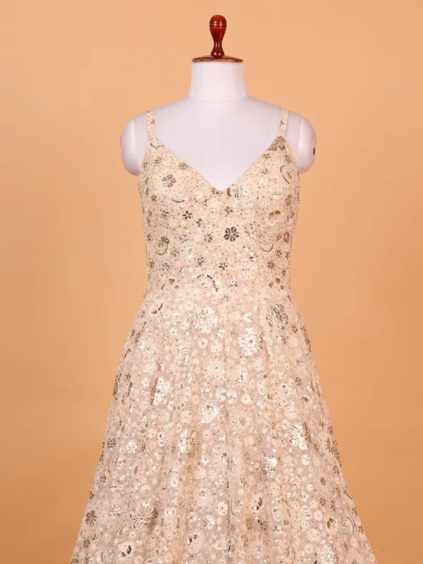 Trendy cream georgette anarkali suit