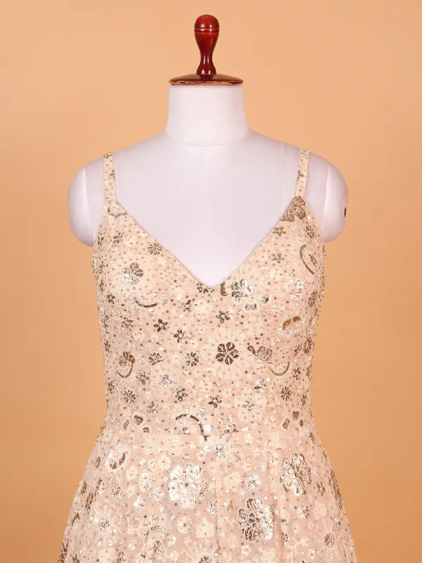 Trendy cream georgette anarkali suit