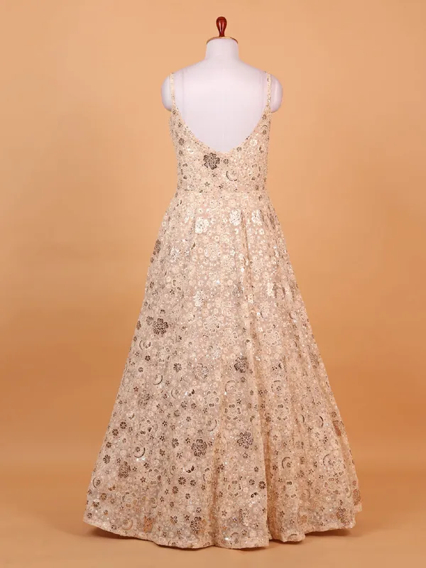 Trendy cream georgette anarkali suit