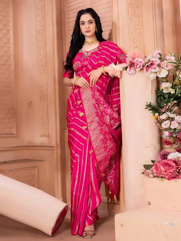 Trendy dola silk magenta saree