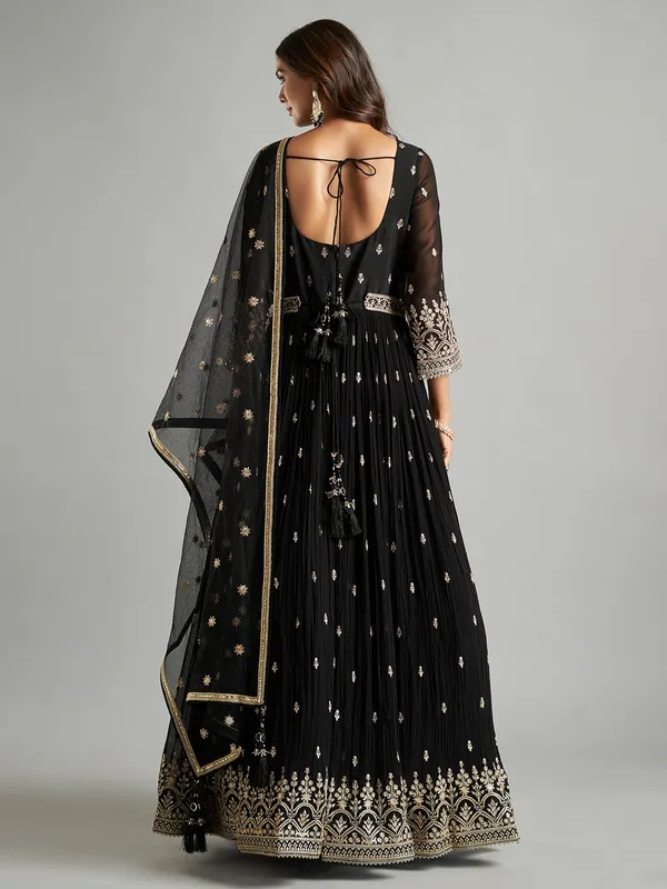 Trendy georgette black anarkali suit