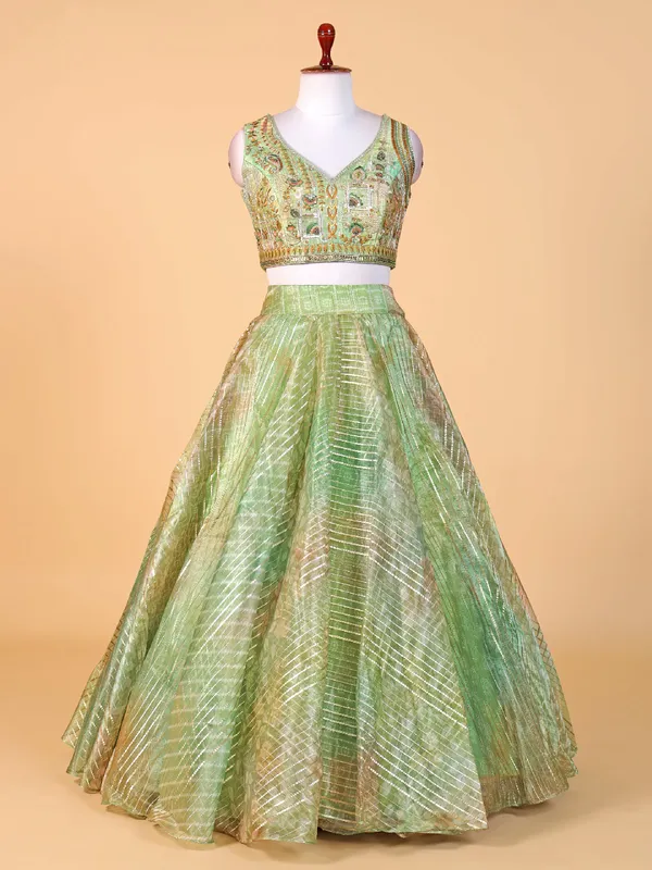 Trendy green lehenga choli for wedding