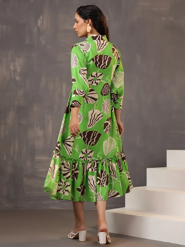 Trendy green silk kurti