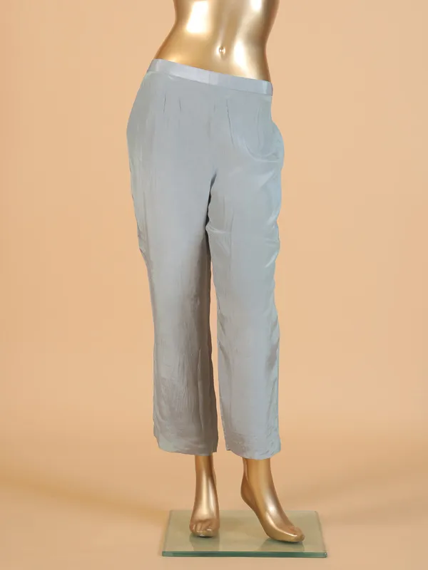 Trendy grey silk printed co-ord set