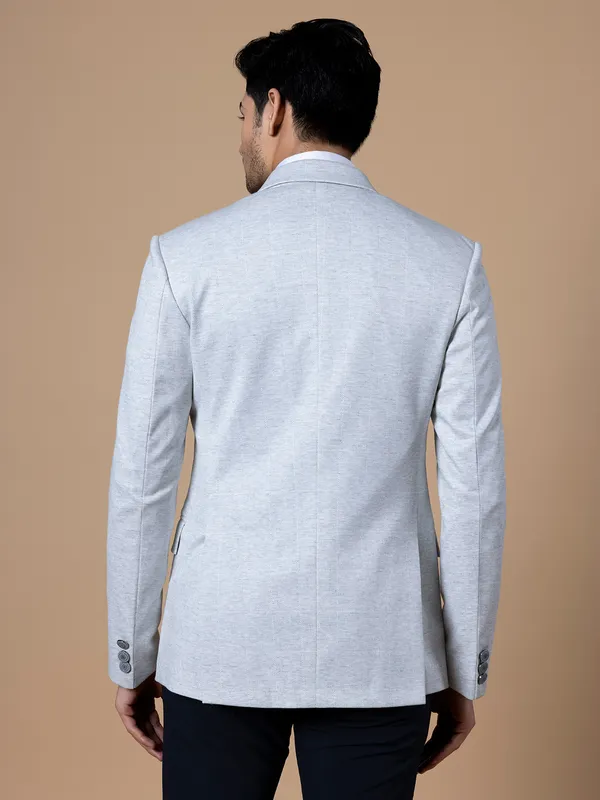 Trendy light grey terry rayon blazer