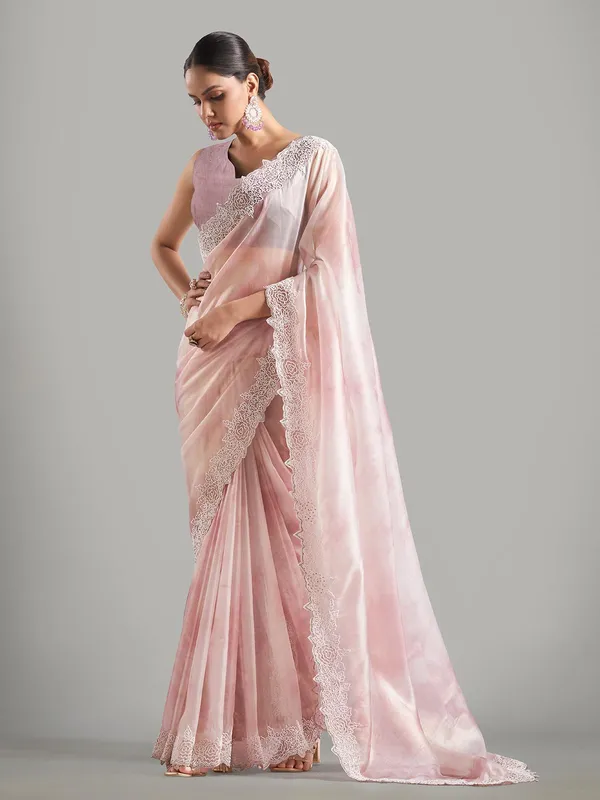 Trendy light purple jimmy choo saree