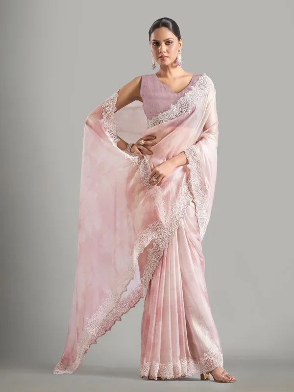 Trendy light purple jimmy choo saree