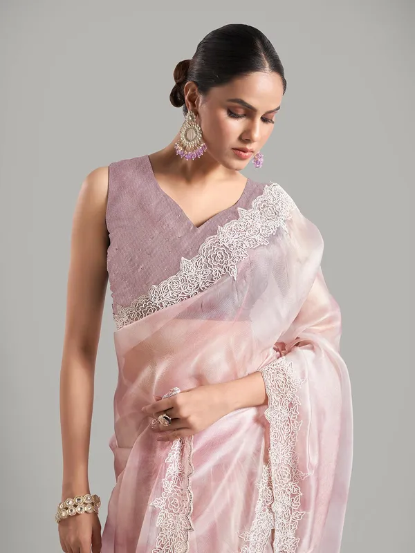 Trendy light purple jimmy choo saree