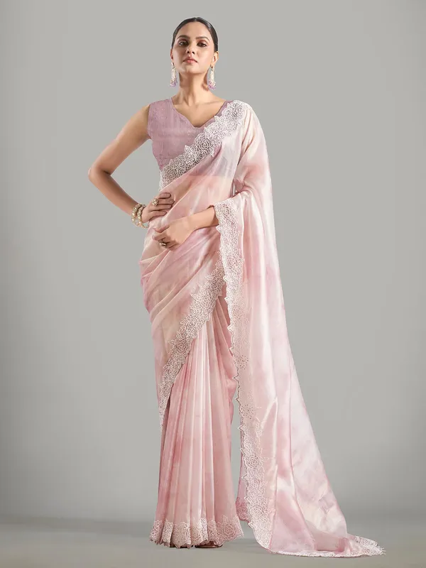 Trendy light purple jimmy choo saree